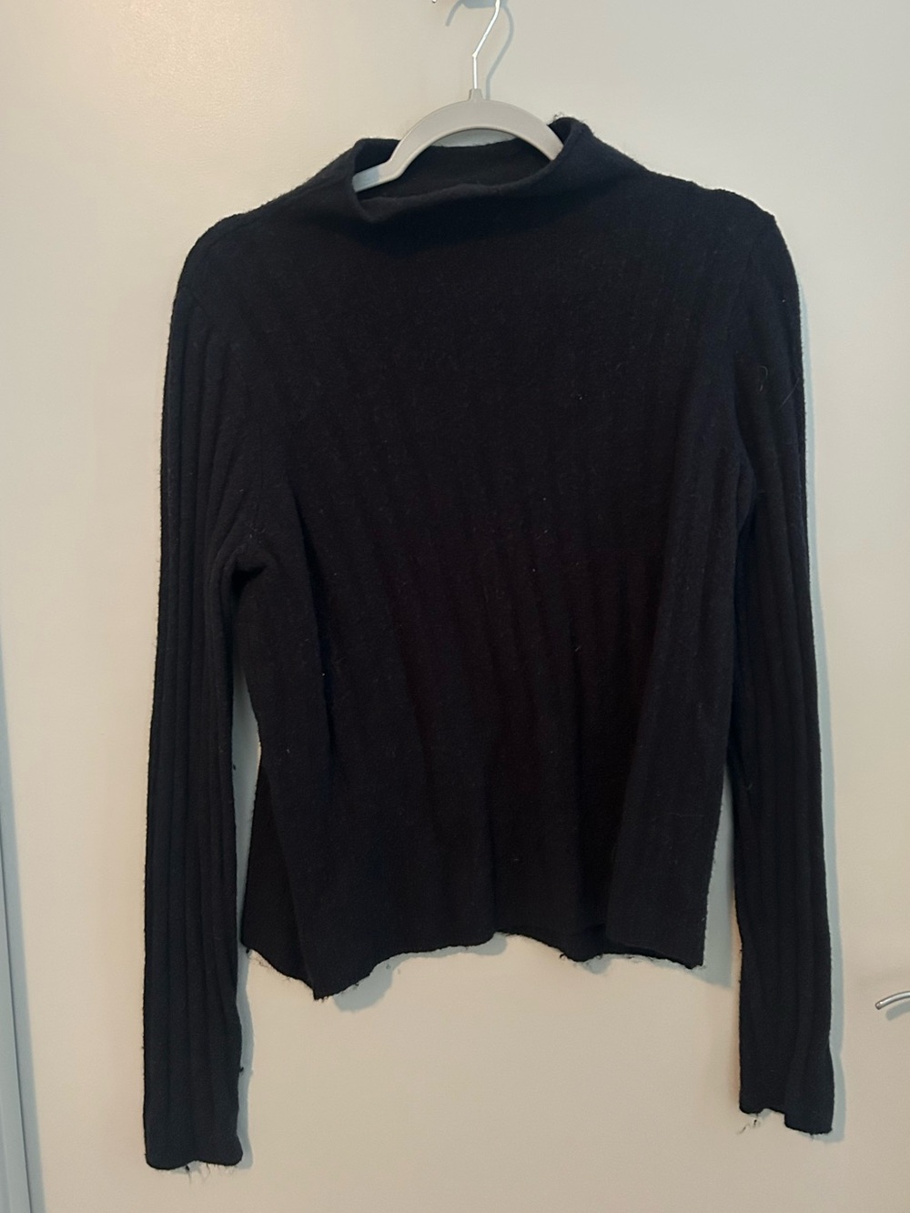 Madewell Black Ribbed Mock Neck Sweater Size Medium